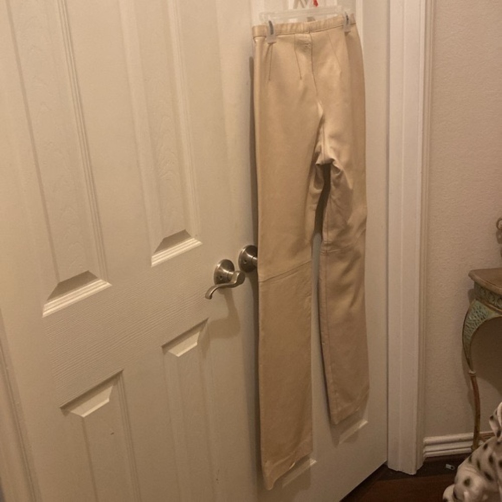 Burberry butter leather pants, cream colored, size 40.
